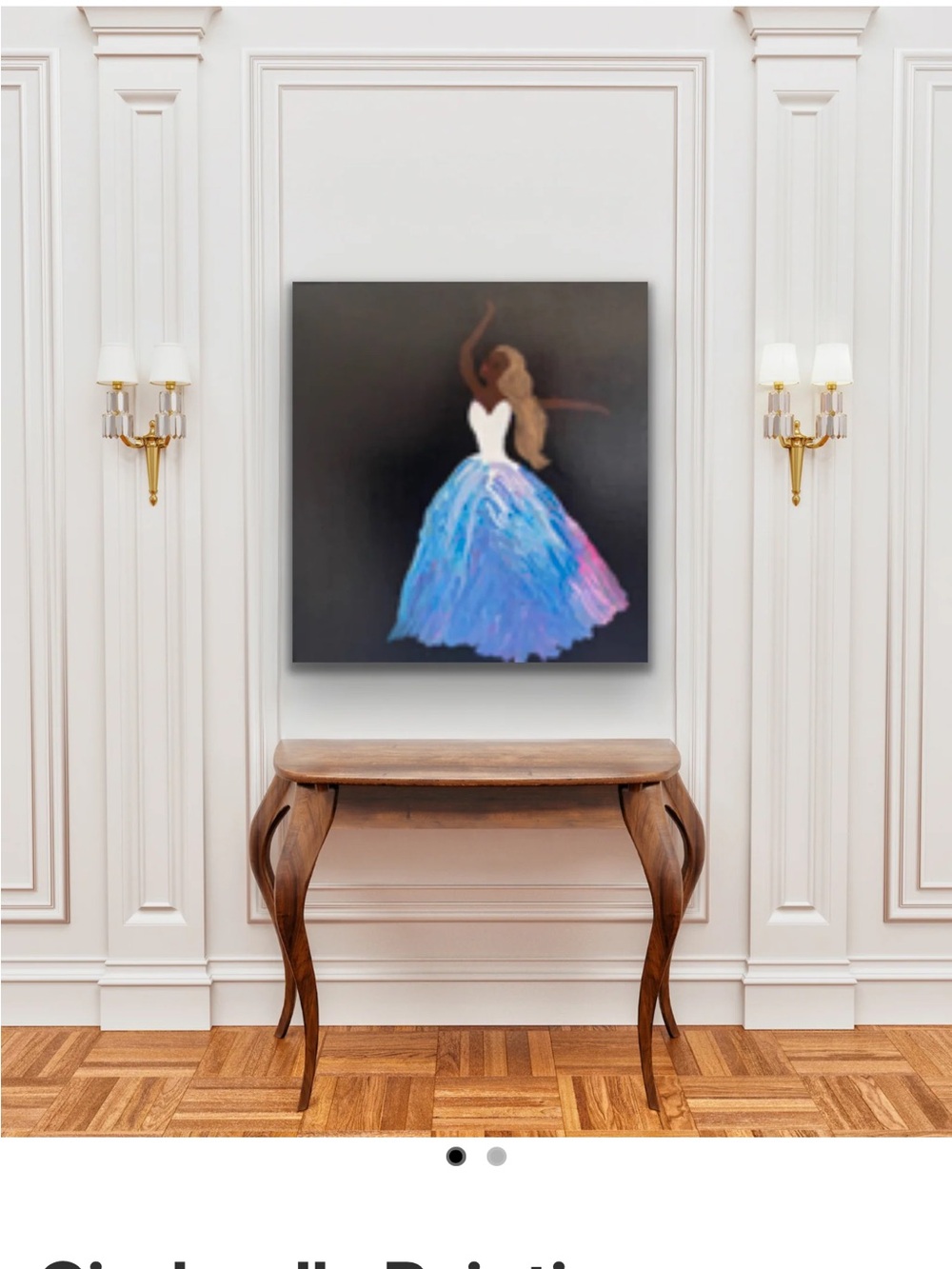 Elegant Blue-Purple Gown Original Painting